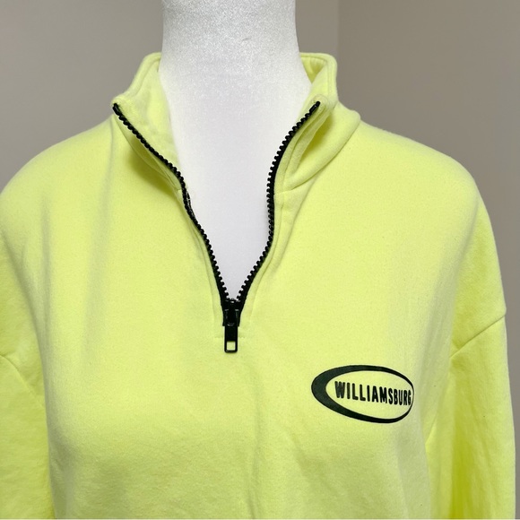 H&M women’s neon yellow quarter zip sweatshirt Size L - Picture 8 of 13